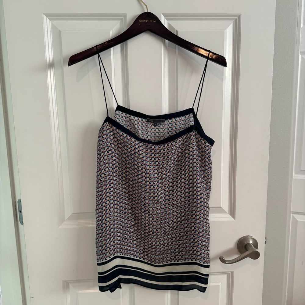 NWOT Vince geo print silk cami large
